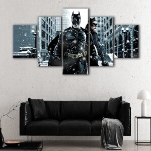 5 panels batman and catwoman canvas art