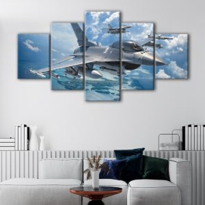 5 panels f16 falcon canvas art