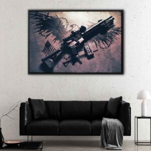ar 15 rifle floating frame canvas