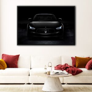 black maserati floating frame canvas