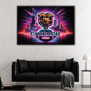 chicago bears floating frame canvas